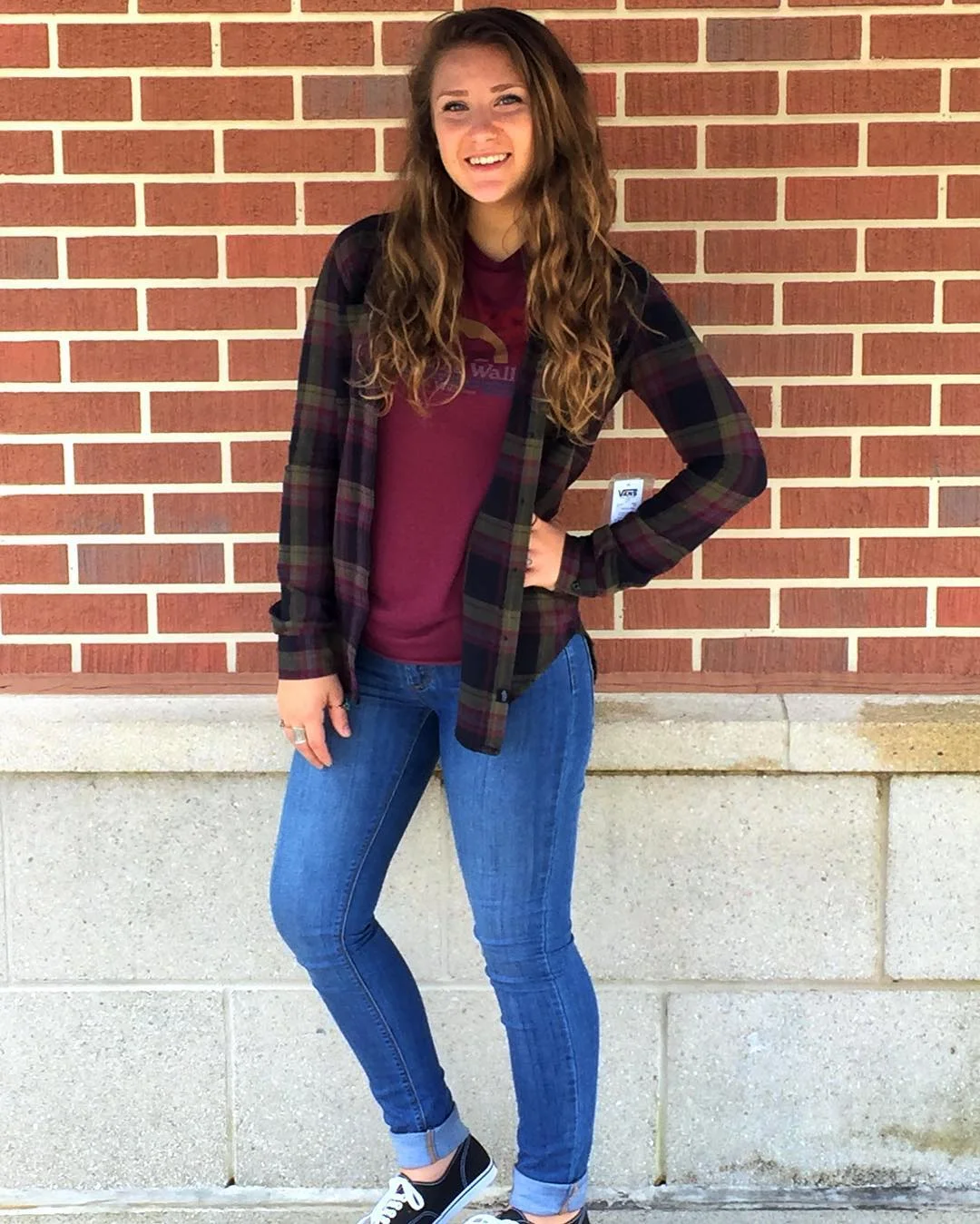 back to school outfits 2026 Dark Plaid And Graphic Tee Energy For Casual School Days