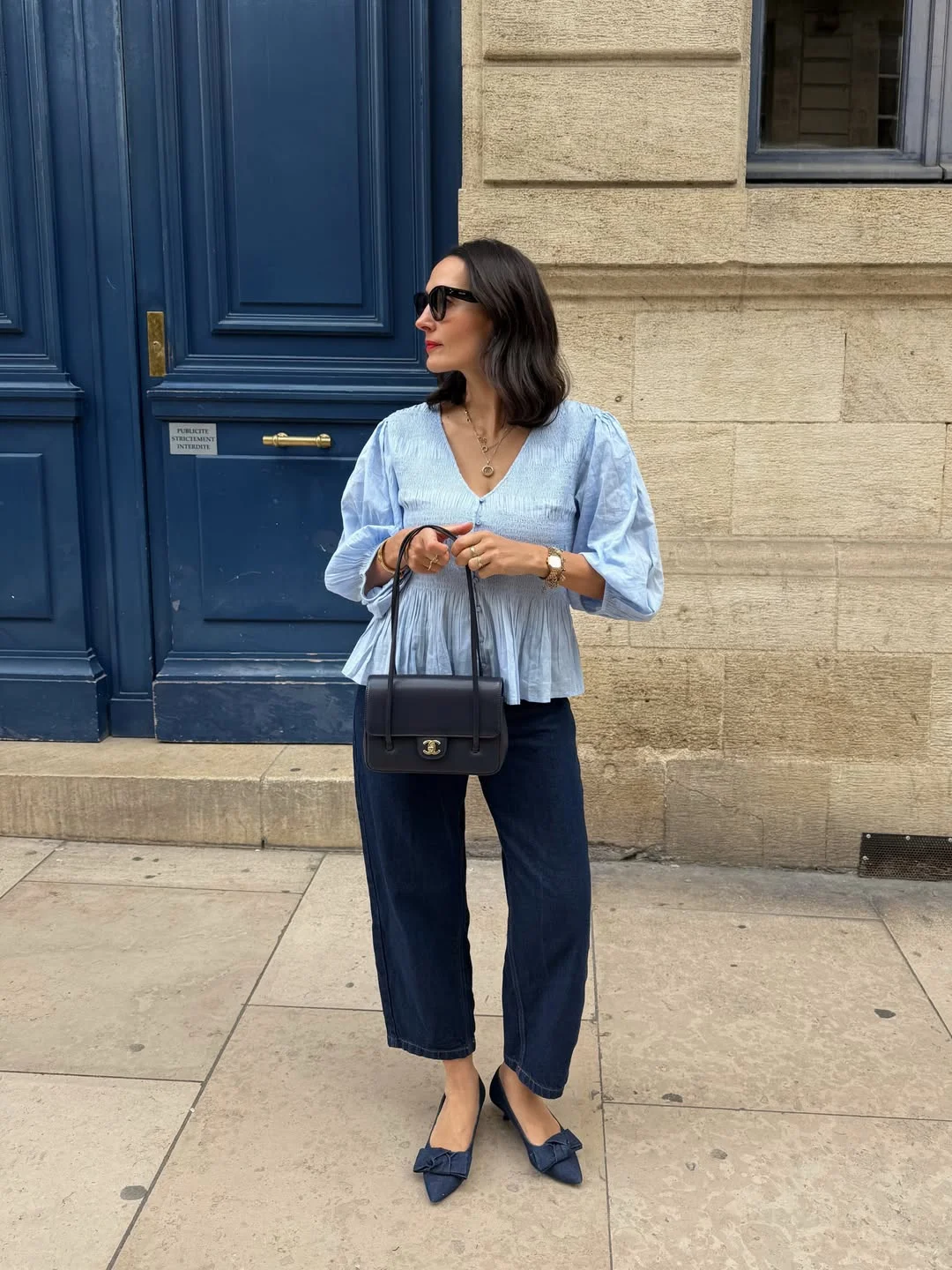 early summer outfits 2026 Soft Blue Layers For Effortless City Chic