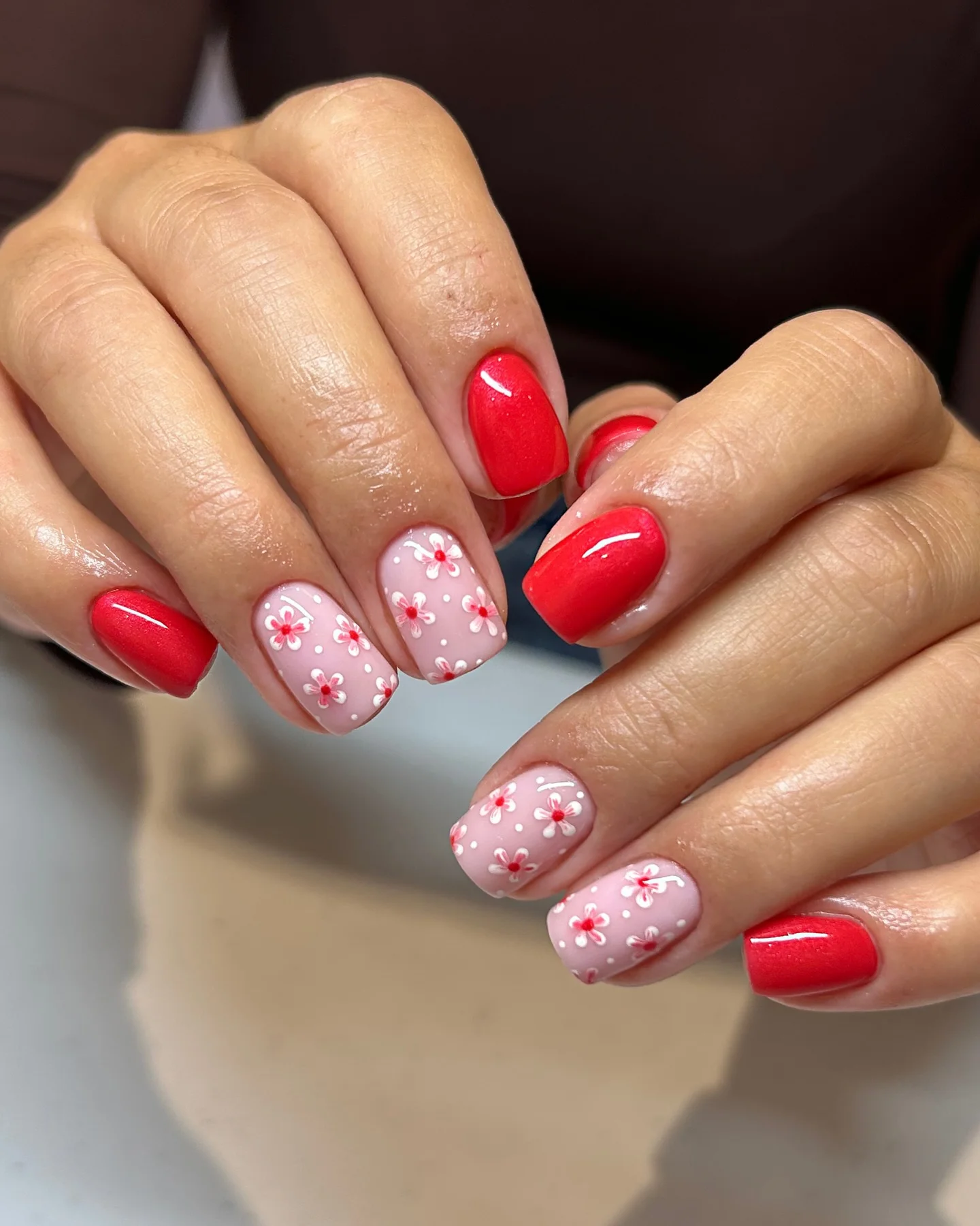june manicure ideas 2026 Cherry Blossom Coral Glow