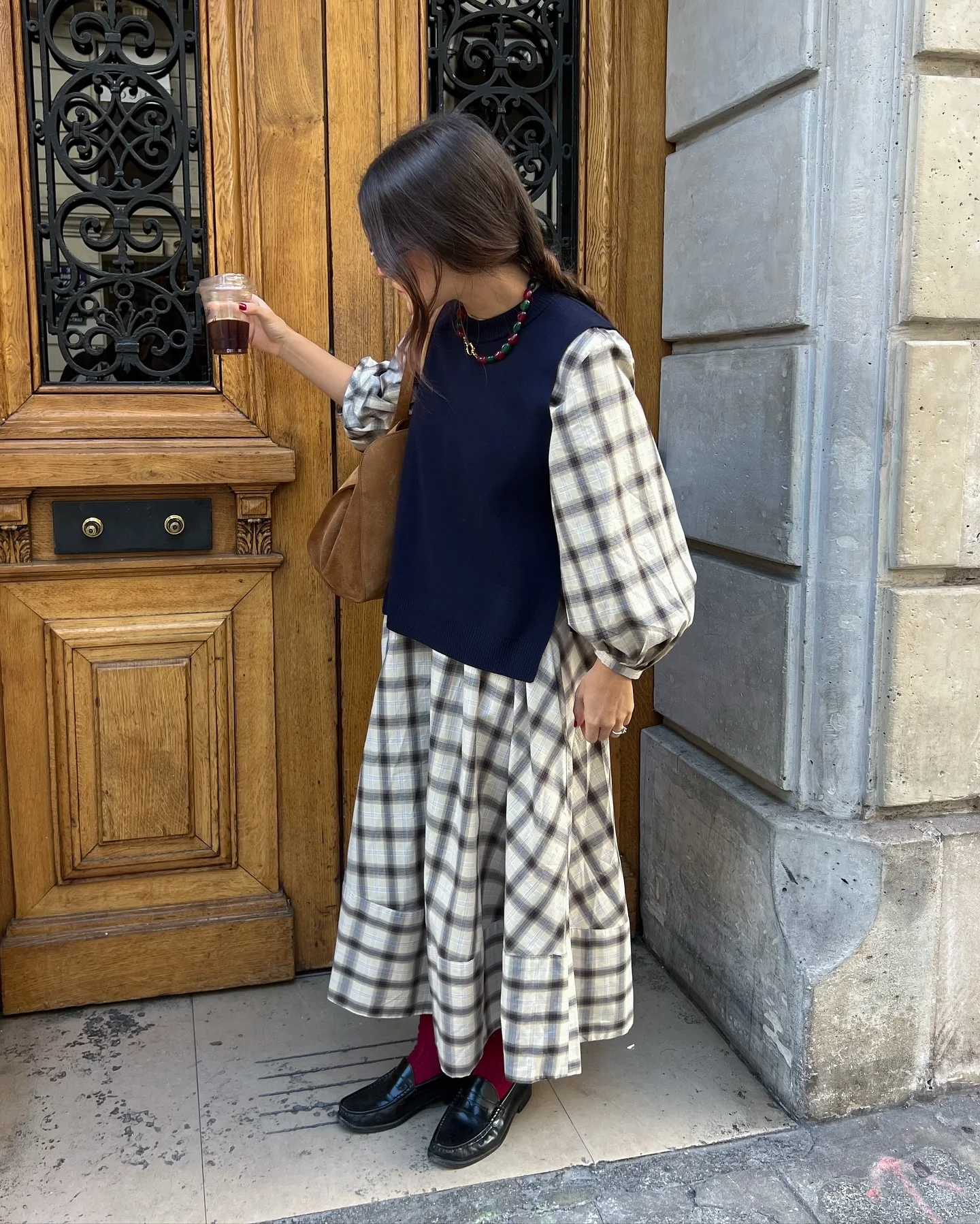fall outfits with dresses 2026 Playful Layering With Plaid And Knit Textures