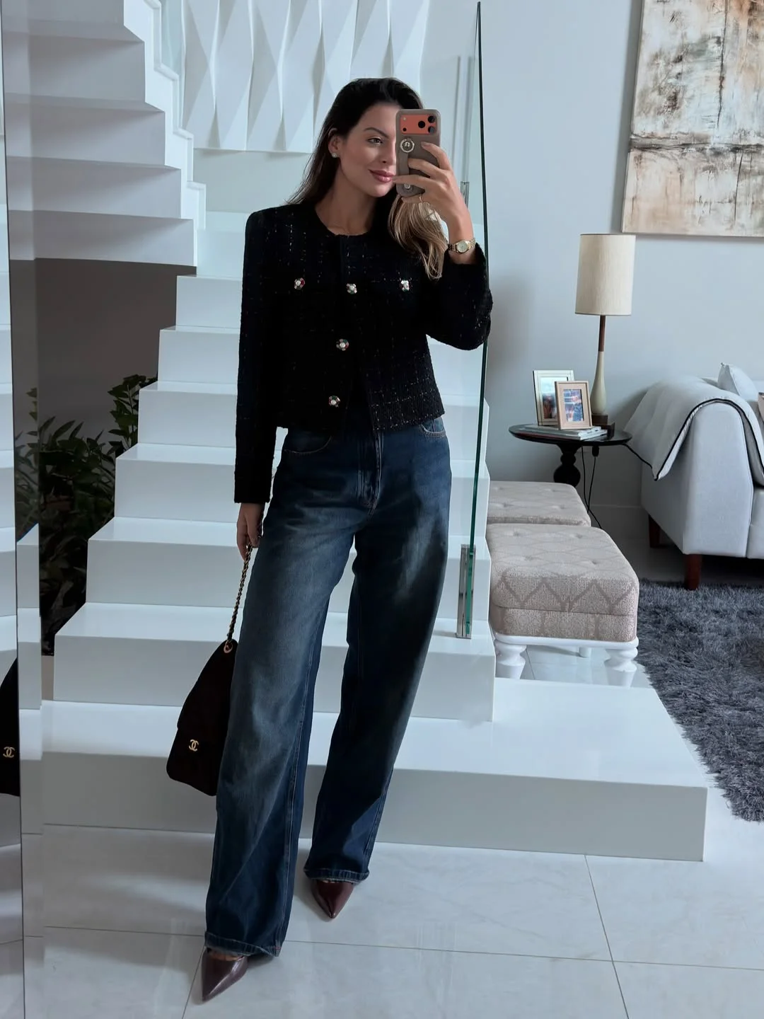 fall denim fashion outfits 2026 Classic Dark Denim With A Refined Parisian Twist