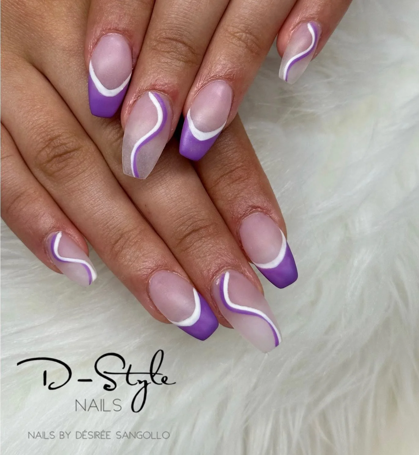 july nails design ideas 2026 Lavender Ribbon French Manicure