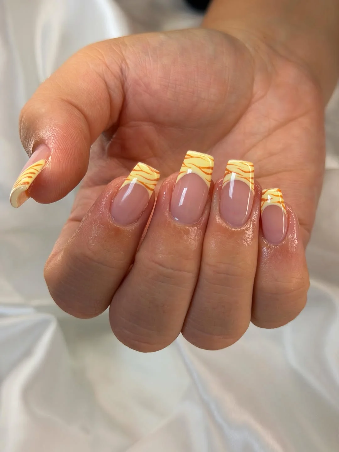 june manicure ideas 2026 Sunlit Swirl French Tips