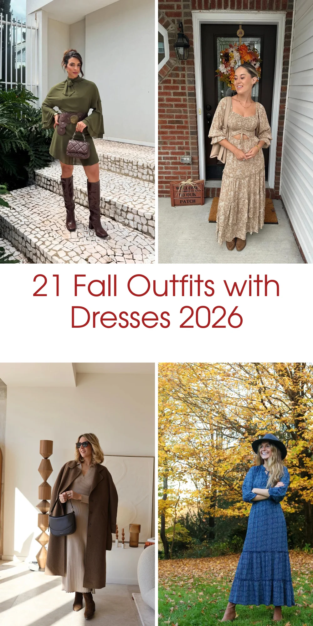 21 Stylish Fall Outfits With Dresses 2026 That Make Getting Dressed Easy